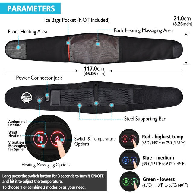 Red Light Heated Belt Pain Therapy